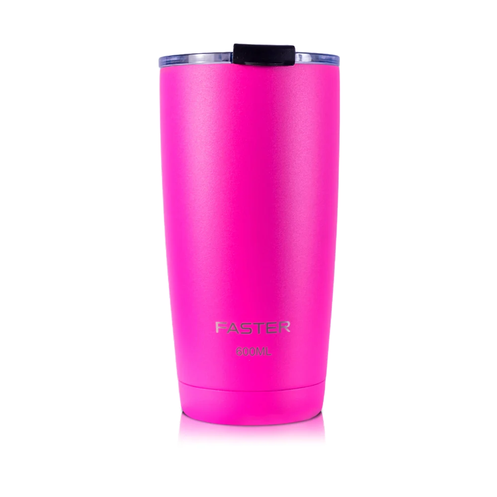 COPO TERMICO DE AÇO INOXIDAVEL COM PAREDE INTERNA ISOLADA A VACUO E CAPACIDADE DE 600 ML - FASTER