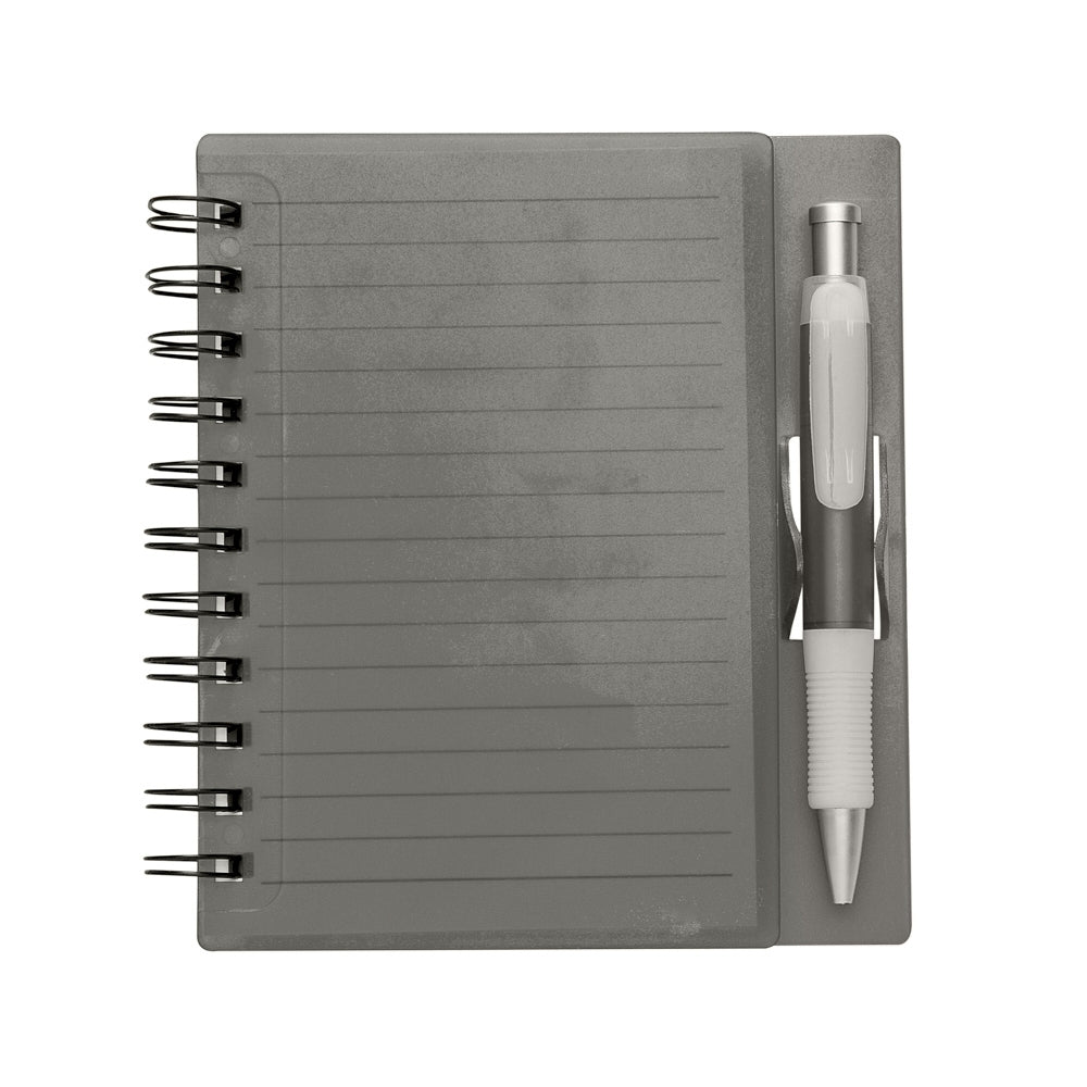 CADERNO PLASTICO COM CANETA