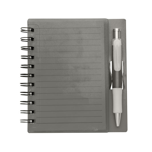CADERNO PLASTICO COM CANETA