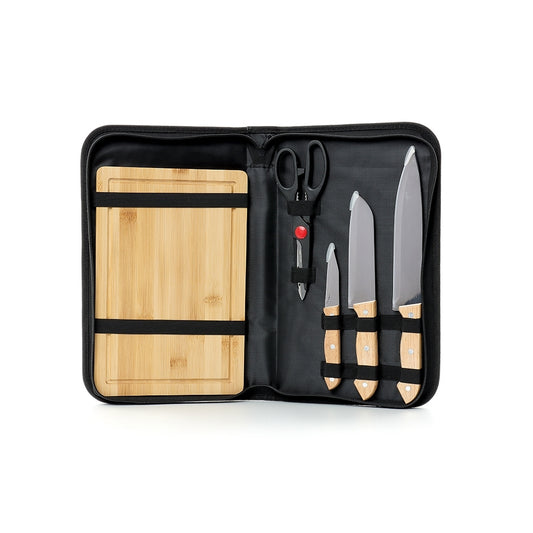 KIT CHURRASCO 5 PEÇAS COM BOLSA