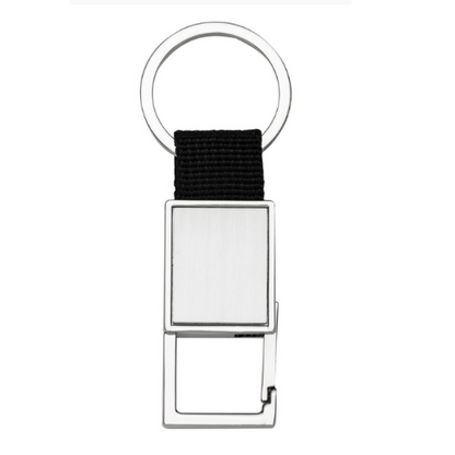CHAVEIRO METAL RETANGULAR C/ NYLON PRETO