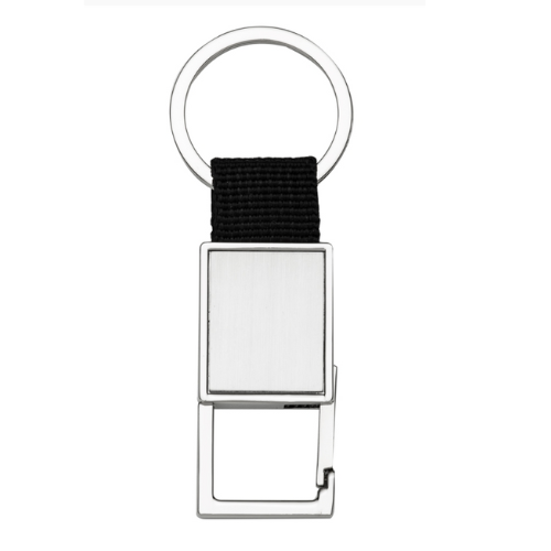 CHAVEIRO METAL RETANGULAR C/ NYLON PRETO