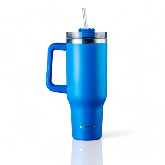 COPO TERMICO DE AÇO INOXIDAVEL COM PAREDE INTERNA ISOLADA A VACOU  C/CANUDO  1200 ML- FASTER
