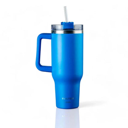 COPO TERMICO DE AÇO INOXIDAVEL COM PAREDE INTERNA ISOLADA A VACOU  C/CANUDO  1200 ML- FASTER