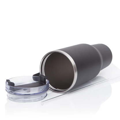 COPO TERMICO DE AÇO INOXIDAVEL COM PAREDE INTERNA ISOLADA A VACOU  C/CANUDO  1200 ML- FASTER