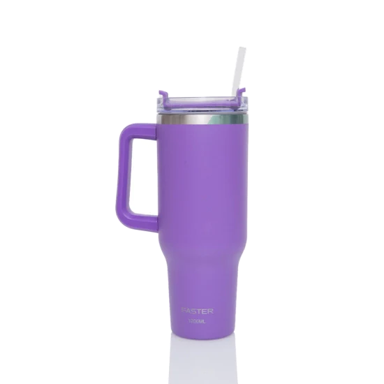 COPO TERMICO DE AÇO INOXIDAVEL COM PAREDE INTERNA ISOLADA A VACOU  C/CANUDO  1200 ML- FASTER
